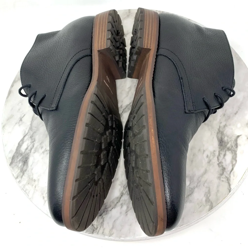 Joseph Abboud Black Pebbled Leather Chukka Boots 10.5 Classic Preppy Office